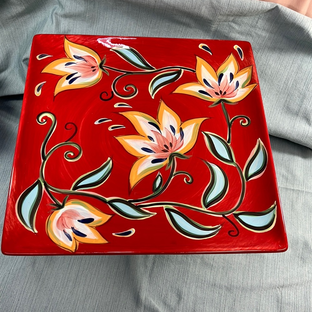SL@H SQUARE VERSATILE VINTAGE FLORAL PLATTER-RETIRED